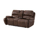 Atlantis Power Motion Loveseat with Power Motion Head Recliner & Console in Heritage Brown - Jack’s Furniture and More (Laredo, TX)