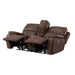 Atlantis Power Motion Loveseat with Power Motion Head Recliner & Console in Heritage Brown - Jack’s Furniture and More (Laredo, TX)