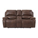 Atlantis Power Motion Loveseat with Power Motion Head Recliner & Console in Heritage Brown - Jack’s Furniture and More (Laredo, TX)