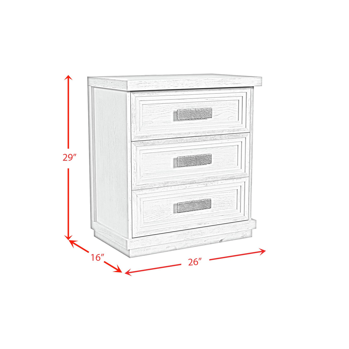 Avalanche 3-Drawer Nightstand with USB in Antique White - Jack’s Furniture and More (Laredo, TX)