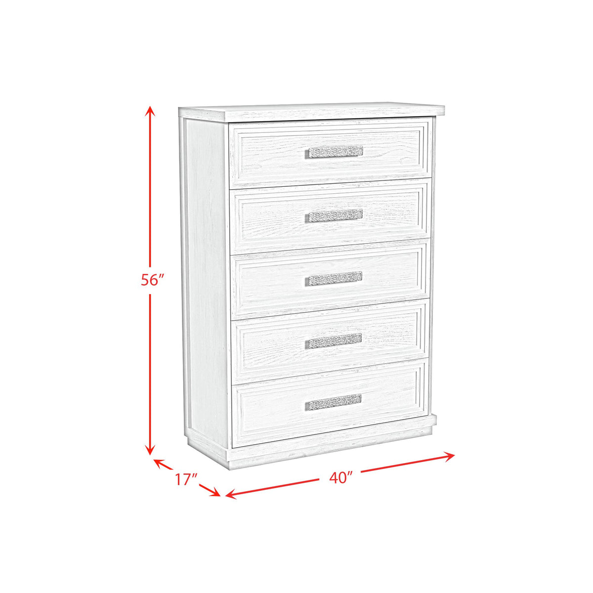 Avalanche 5-Drawer Chest in Antique White - Jack’s Furniture and More (Laredo, TX)