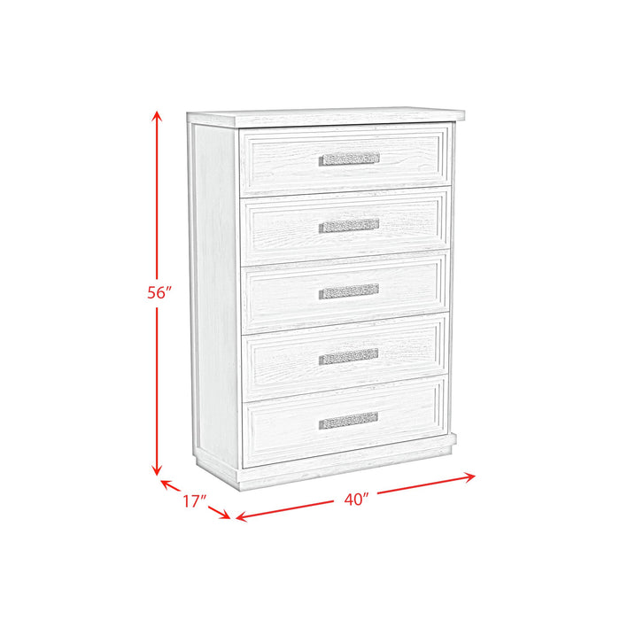 Avalanche 5-Drawer Chest in Antique White - Jack’s Furniture and More (Laredo, TX)