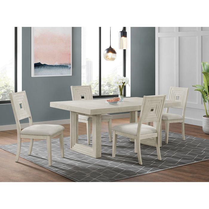 Avalanche Standard Height Dining Set in Antique White-Table and Four Chairs - Jack’s Furniture and More (Laredo, TX)