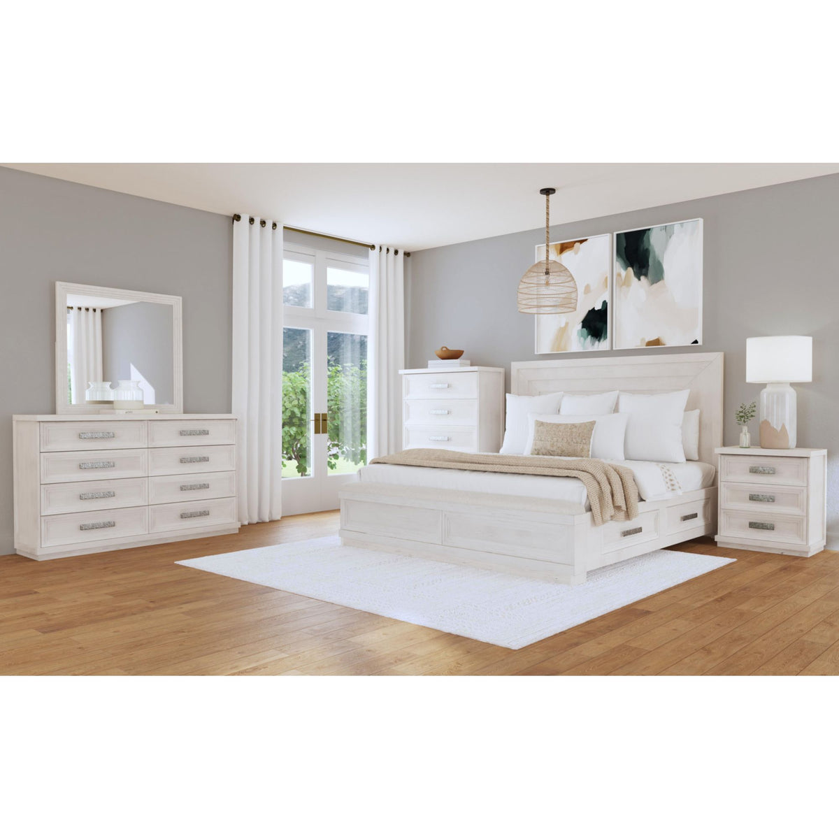 Avalanche 3-Drawer Nightstand with USB in Antique White - Jack’s Furniture and More (Laredo, TX)