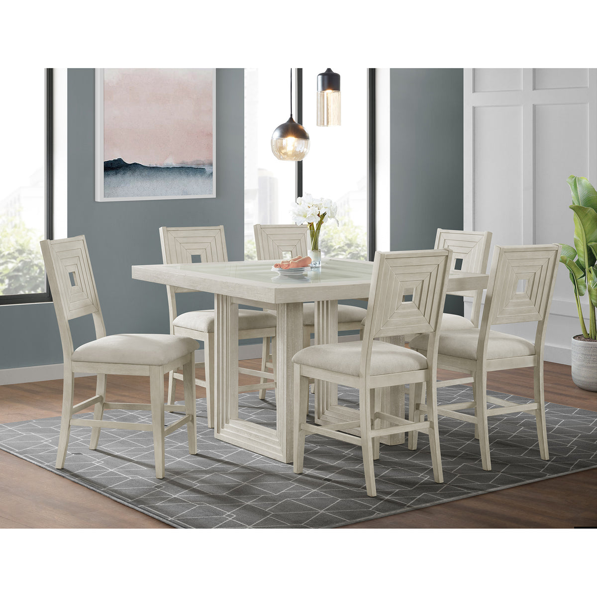 Avalanche Counter Side Chair in Antique White (2 Per Carton) - Jack’s Furniture and More (Laredo, TX)