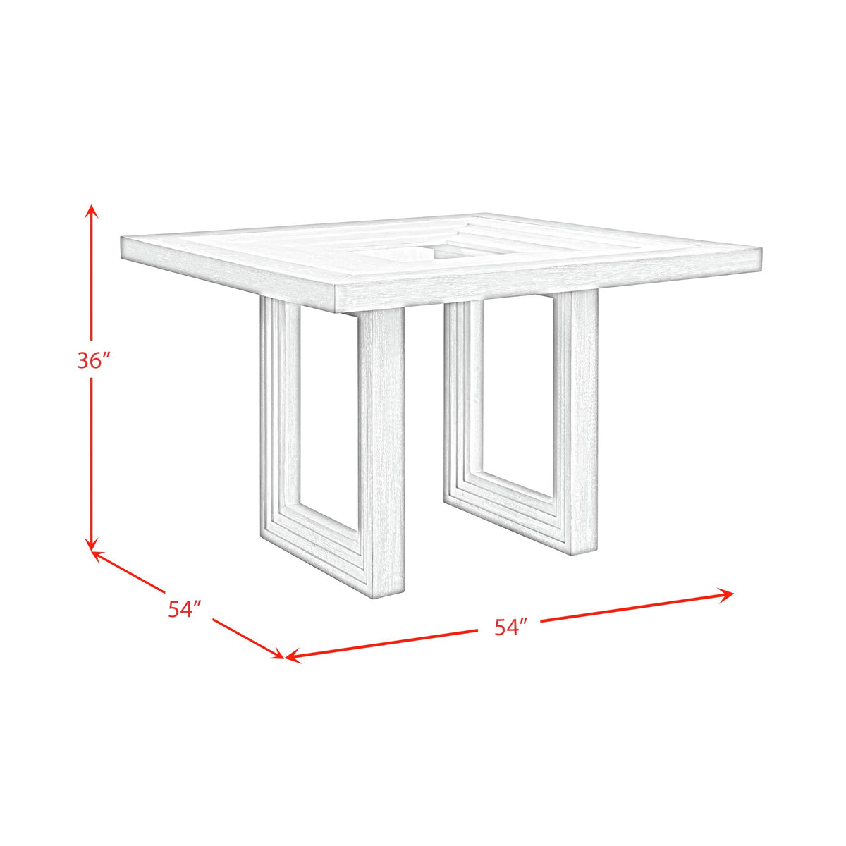 Avalanche Square Counter Table in Antique White - Jack’s Furniture and More (Laredo, TX)