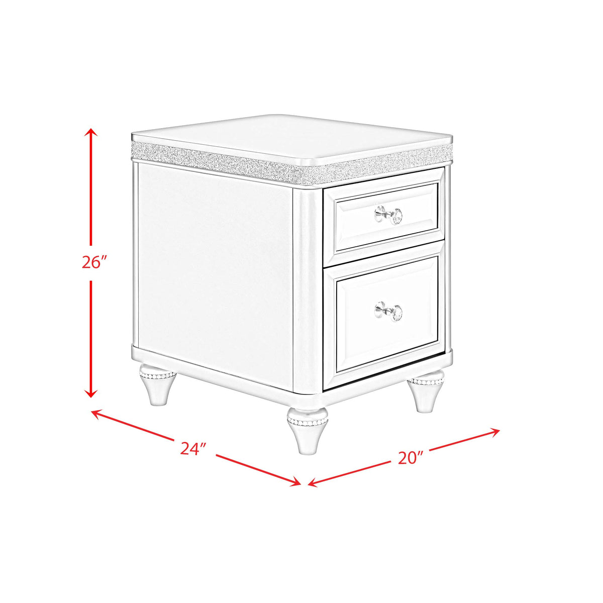 Avril Chairside Table with Power/USB in Silver - Jack’s Furniture and More (Laredo, TX)