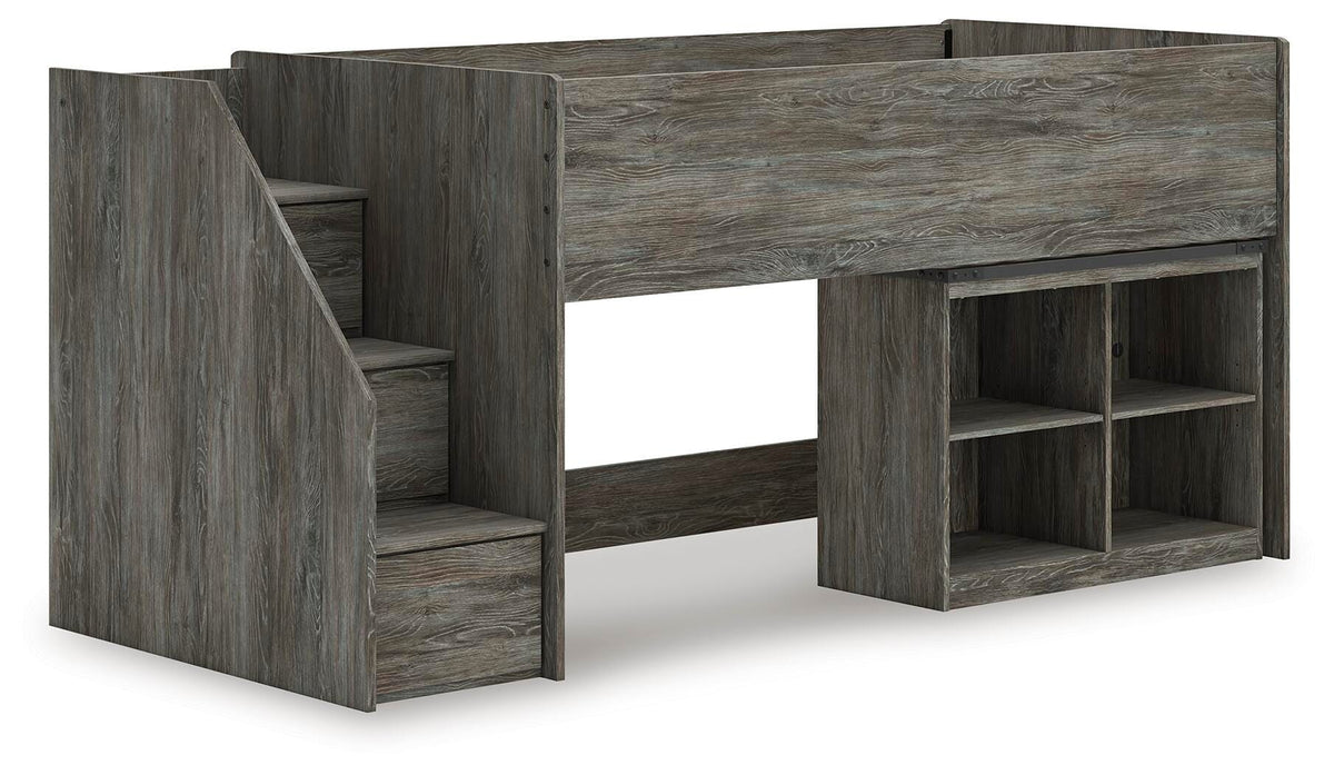 Frandern Loft Bed with Bookcase Storage