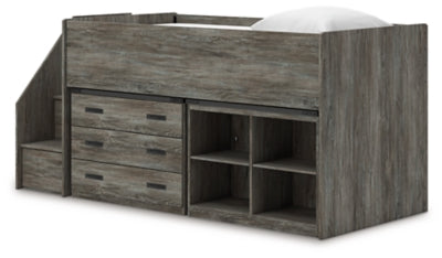 Frandern Loft Bed with Bookcase and Drawer Storage - Jack’s Furniture and More (Laredo, TX)