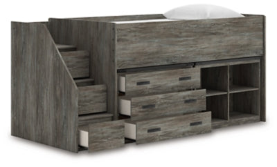 Frandern Loft Bed with Bookcase and Drawer Storage - Jack’s Furniture and More (Laredo, TX)