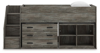 Frandern Loft Bed with Bookcase and Drawer Storage - Jack’s Furniture and More (Laredo, TX)