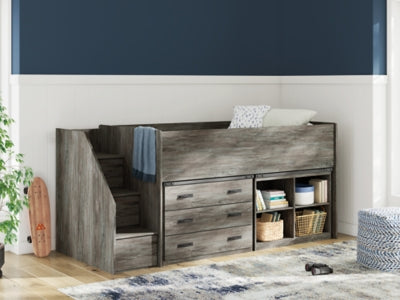 Frandern Loft Bed with Bookcase and Drawer Storage - Jack’s Furniture and More (Laredo, TX)