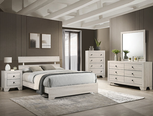 ATTICUS QUEEN PLATFORM BED WHITE