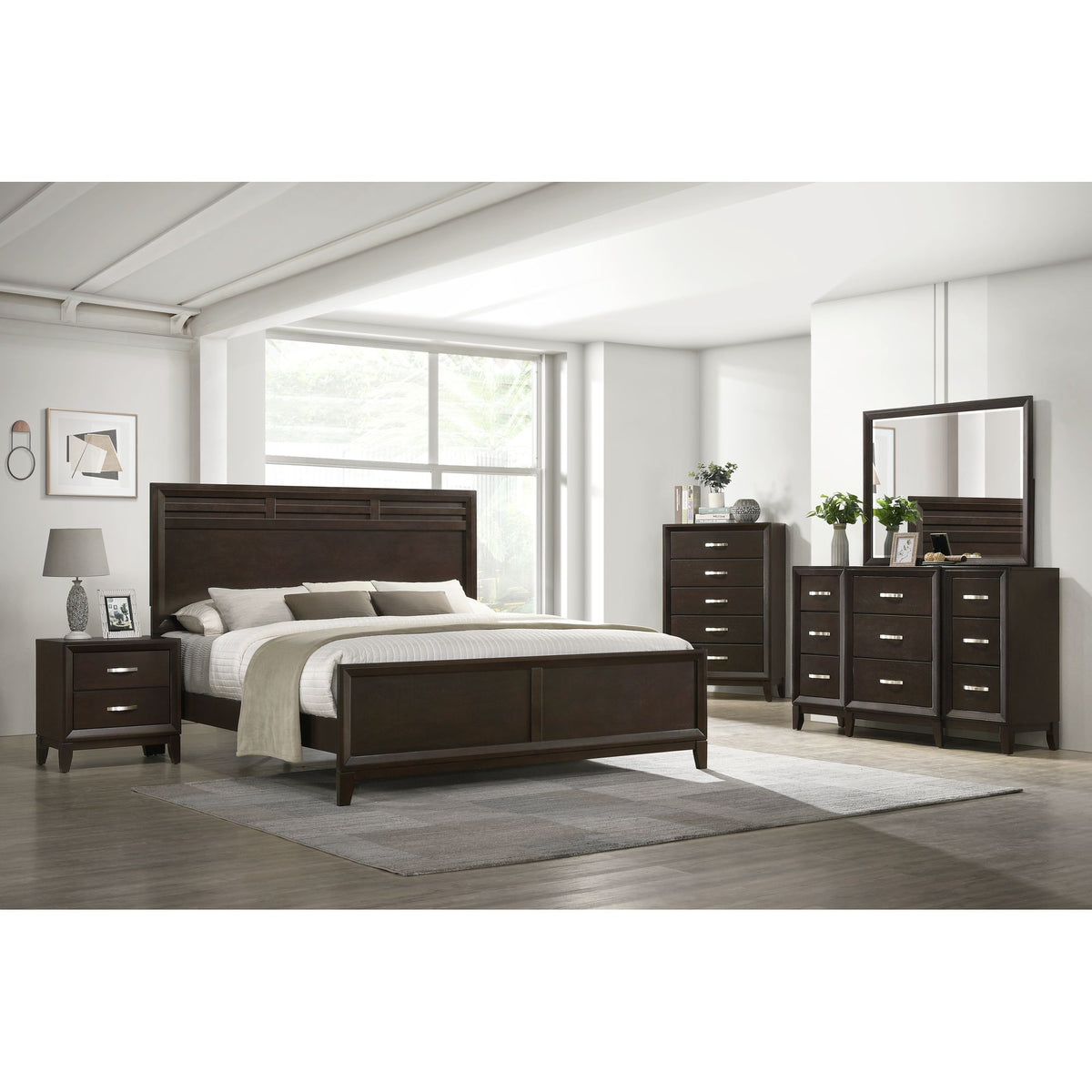Beaumont Dresser & Mirror in Merlot