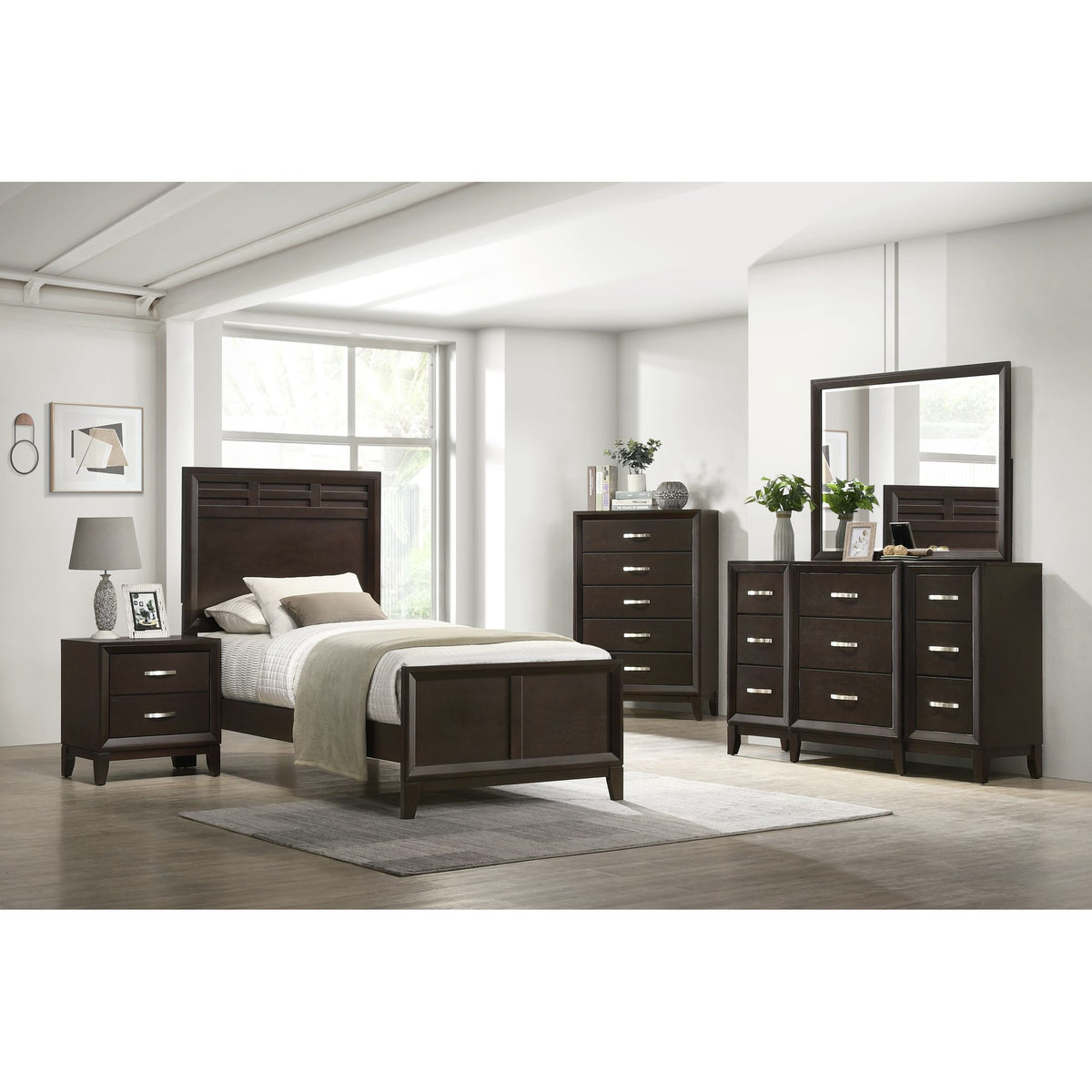 Beaumont Dresser & Mirror in Merlot