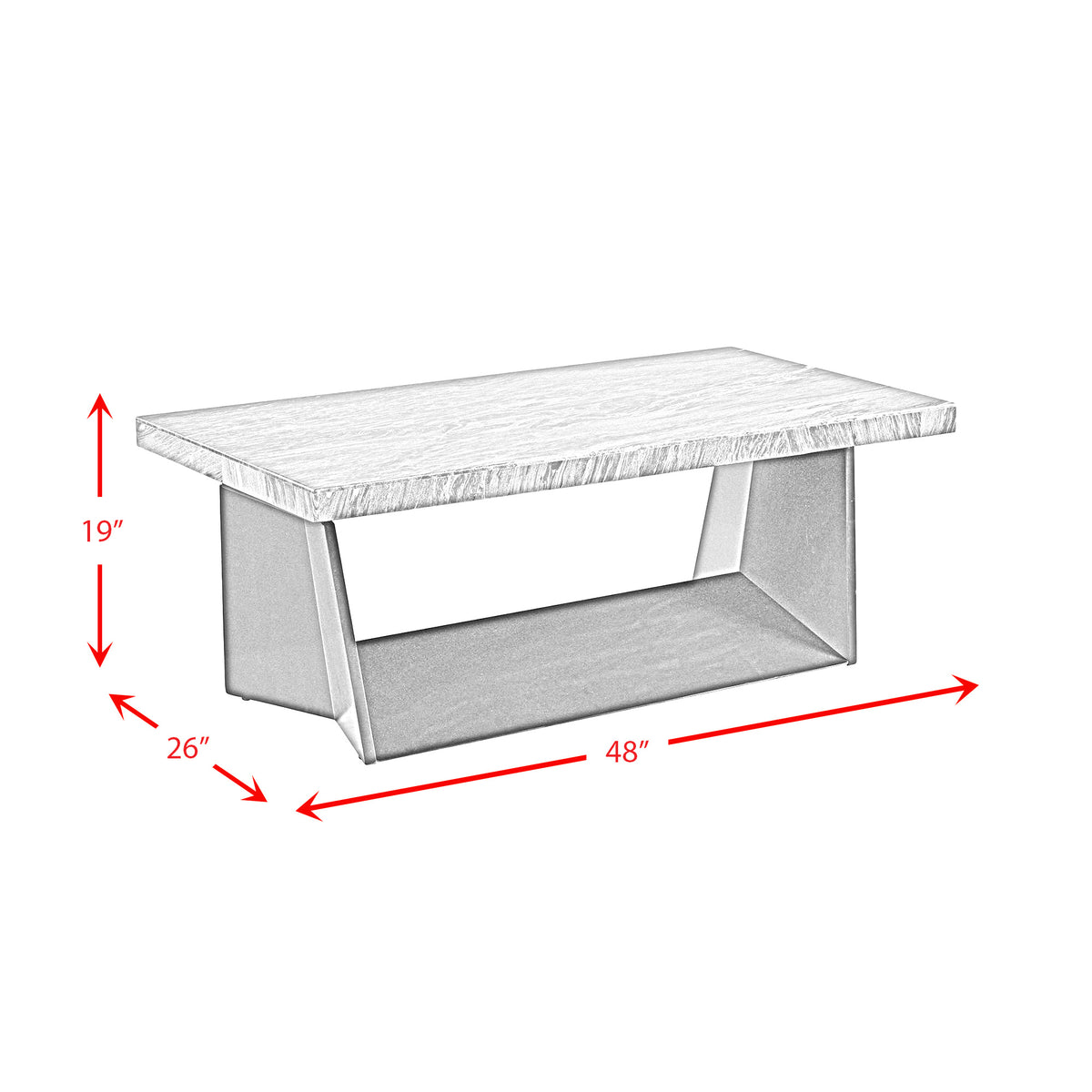Beckley Coffee Table Complete in Dark Marble Top - Jack’s Furniture and More (Laredo, TX)