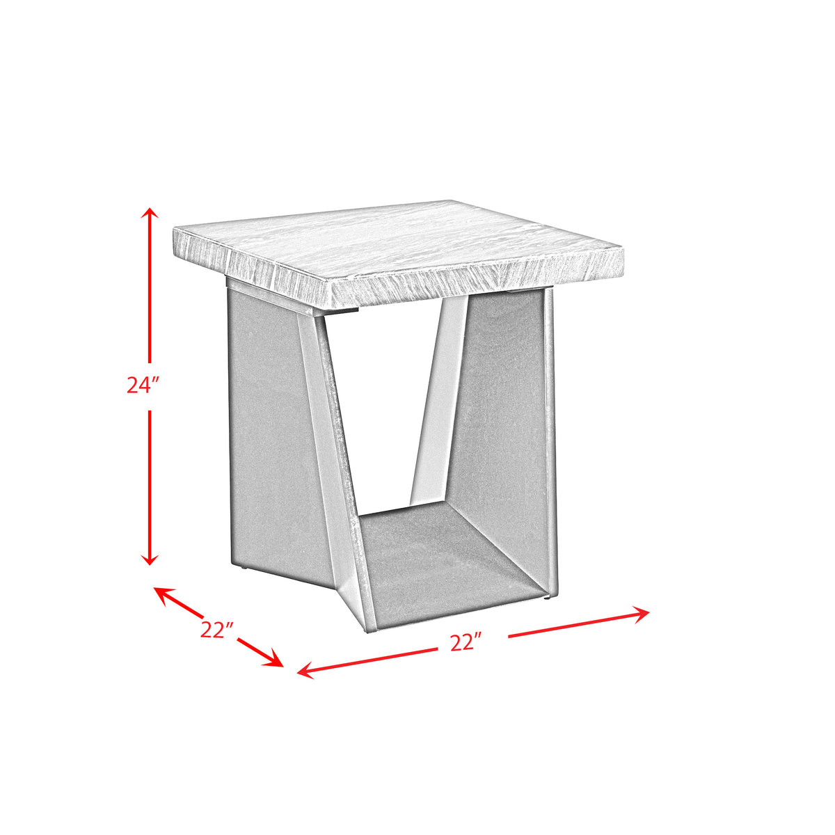 Beckley End Table Complete in Dark Marble Top - Jack’s Furniture and More (Laredo, TX)