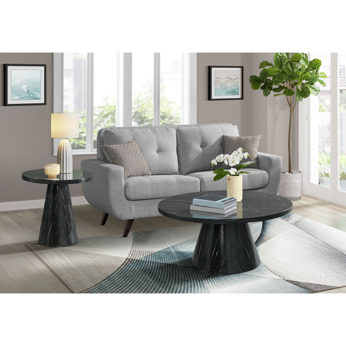 Bellini Round Occasional Coffee Table Complete in Grey - Jack’s Furniture and More (Laredo, TX)