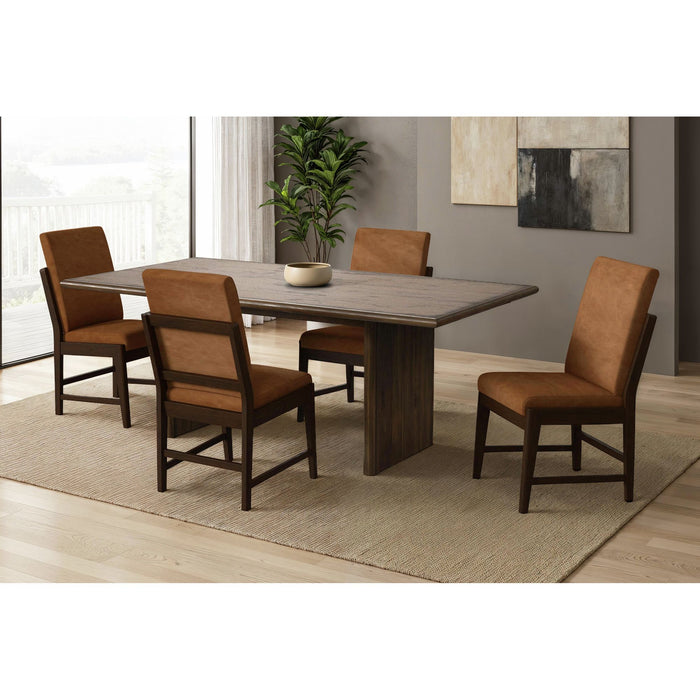 Brisbane Dining Side Chair with Bozeman Brown PU in Brown (2 Per Carton) - Jack’s Furniture and More (Laredo, TX)