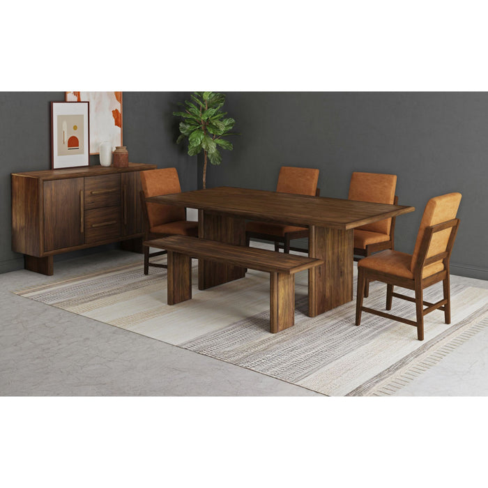 Brisbane Standard Height Dining Set in Brown-Table and Four Fabric Chairs - Jack’s Furniture and More (Laredo, TX)