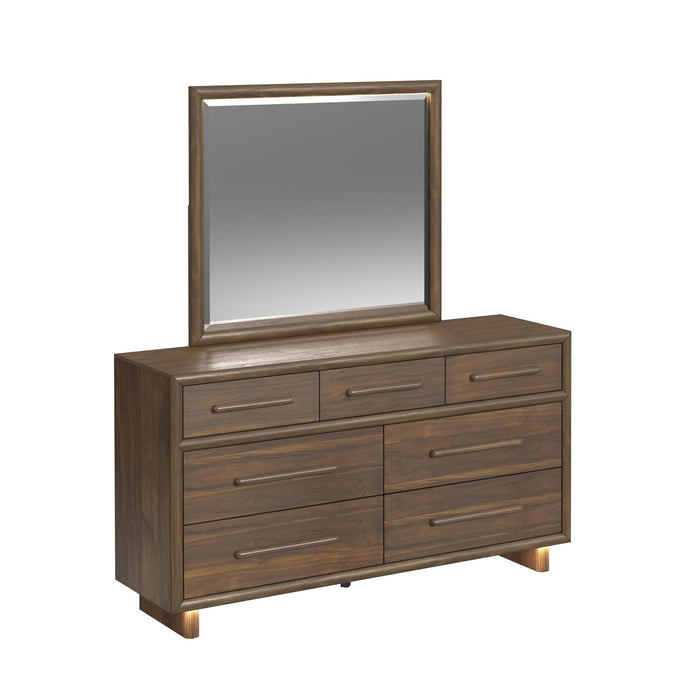 Brisbane UPH Bedroom Set with Boucle Beige and LED - Jack’s Furniture and More (Laredo, TX)