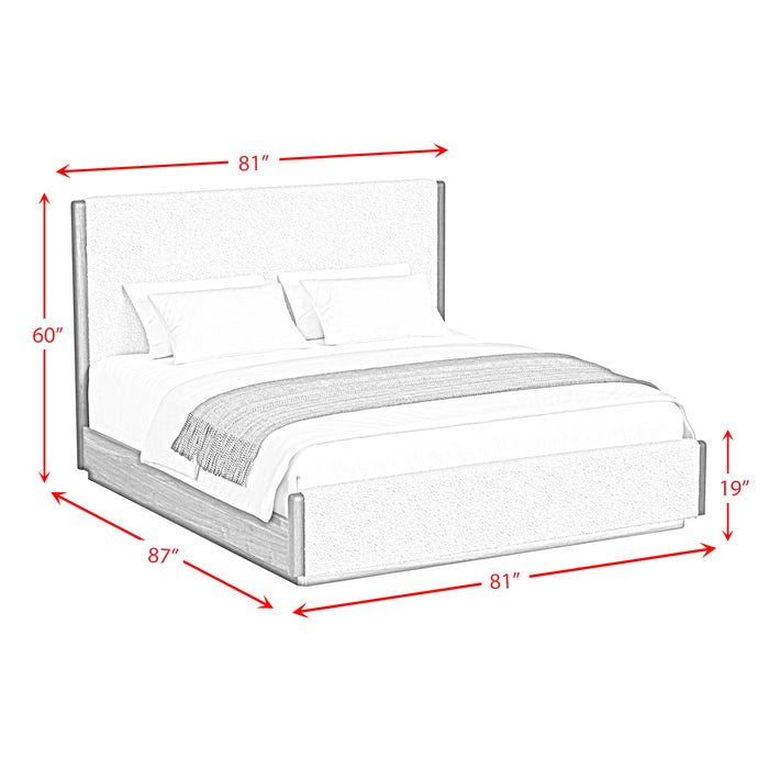 Brisbane UPH Bedroom Set with Boucle Beige and LED - Jack’s Furniture and More (Laredo, TX)