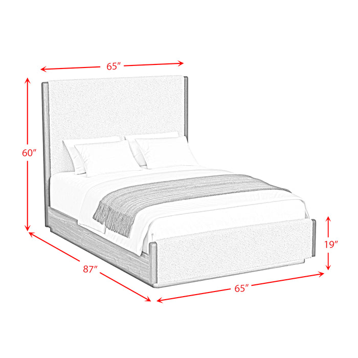 Brisbane UPH Bedroom Set with Boucle Beige and LED - Jack’s Furniture and More (Laredo, TX)