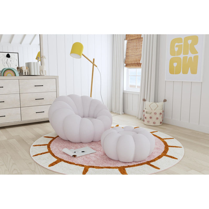 Bubble Swivel Chair and Ottoman in Grey - Jack’s Furniture and More (Laredo, TX)