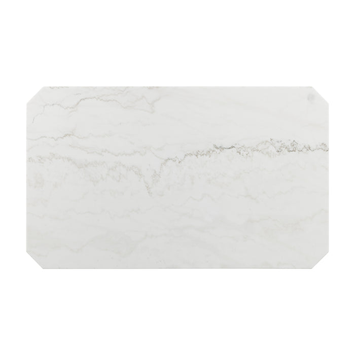 Francesca White Marble Rectangular 5PC Dining Set-Table & Four Grey PU Chairs - Jack’s Furniture and More (Laredo, TX)