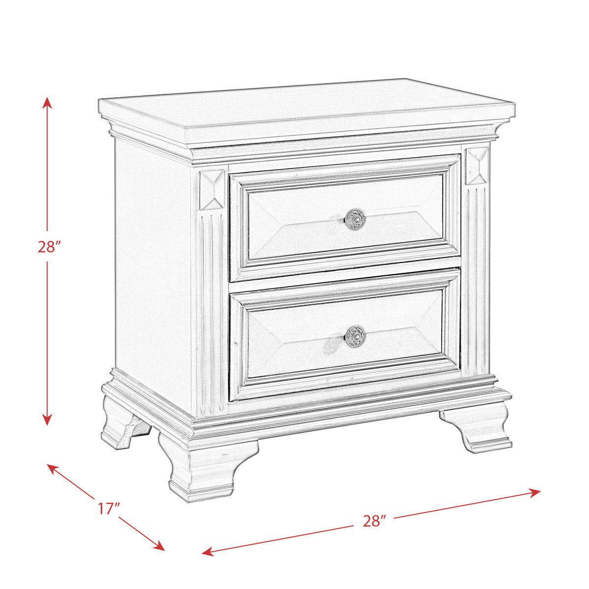 Calloway Nightstand Antique White Color - Jack’s Furniture and More (Laredo, TX)