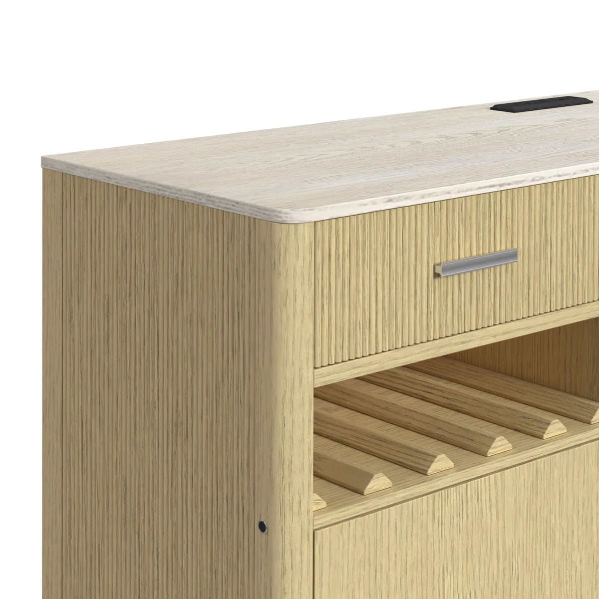 Cambrie Buffet with LED and Power in Off-White and Natural - Jack’s Furniture and More (Laredo, TX)