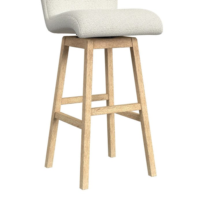 Cambrie UPH Swivel Bar Stool with Beige Boucle in Natural (2 Per Carton) - Jack’s Furniture and More (Laredo, TX)