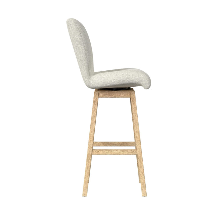 Cambrie UPH Swivel Bar Stool with Beige Boucle in Natural (2 Per Carton) - Jack’s Furniture and More (Laredo, TX)