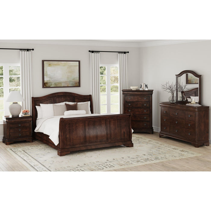 Cameron Cherry Sleigh Bedroom Set - Jack’s Furniture and More (Laredo, TX)