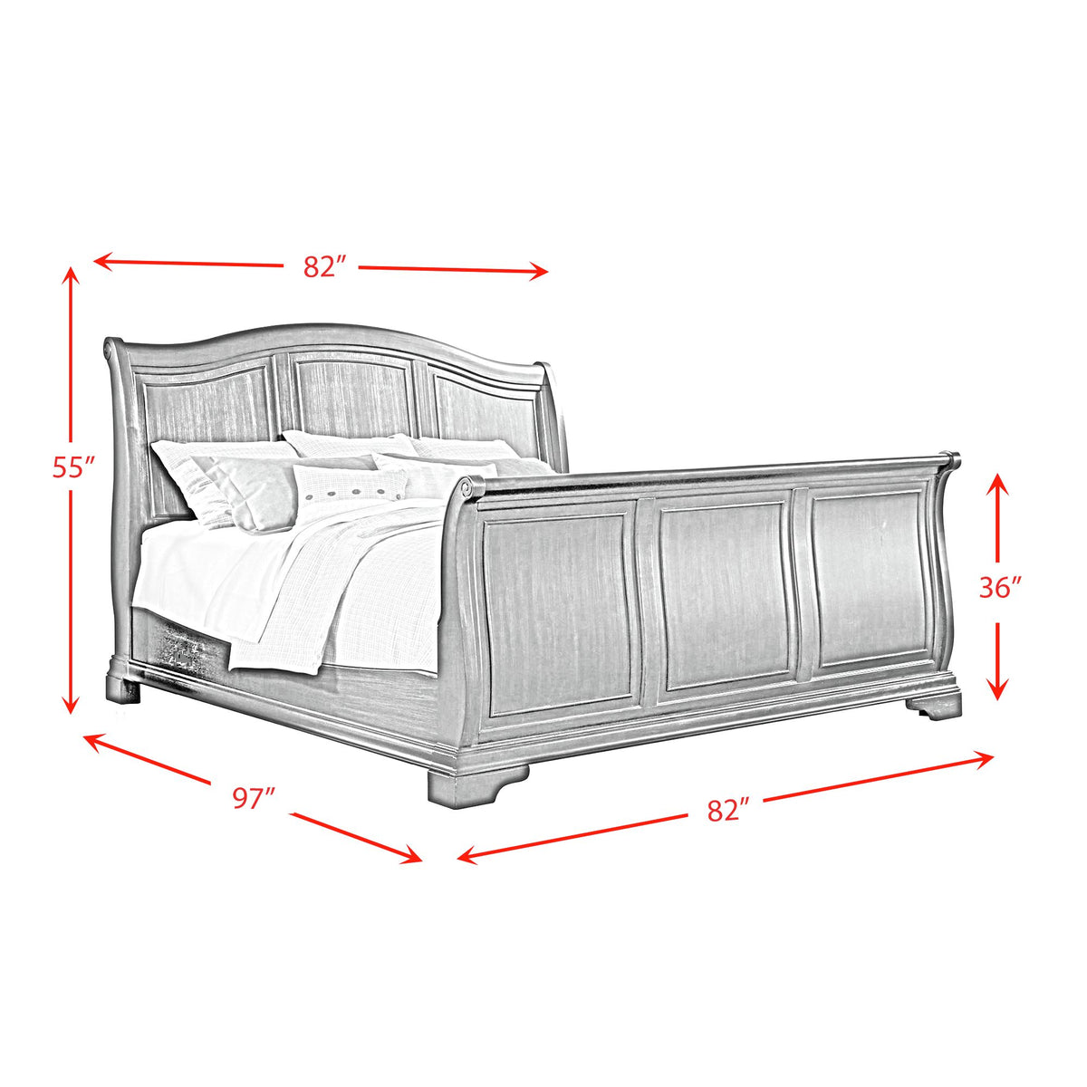 Cameron Cherry Sleigh Bed