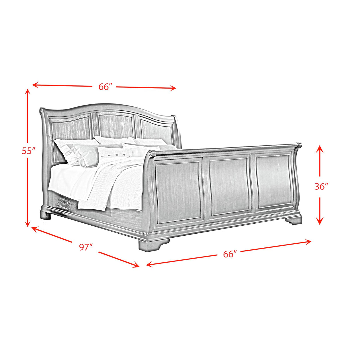 Cameron Cherry Sleigh Bedroom Set