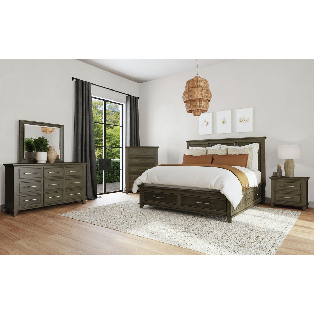 Canterbury Dresser and Mirror Set
