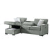 Caracas Sectional Sleeper Chofa with Pull Bed, Drop Table & USB in Palmer Grey - Jack’s Furniture and More (Laredo, TX)