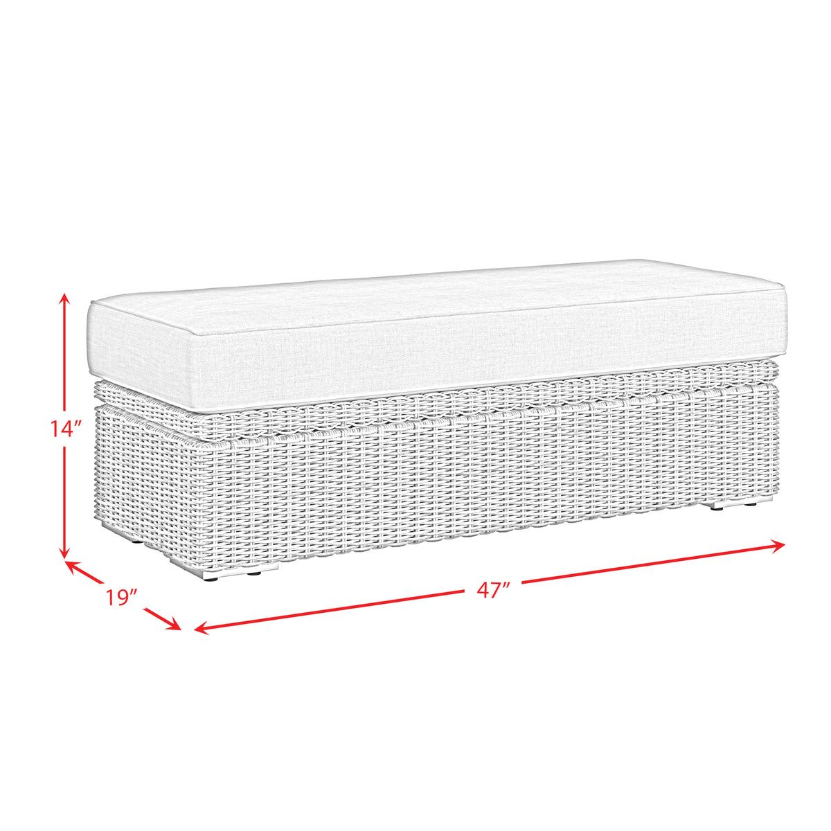 Carmona Ottoman - Natural and Olefin Beige