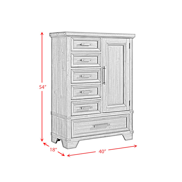 Colorado City 6-Drawer Door Chest in Charcoal - Jack’s Furniture and More (Laredo, TX)