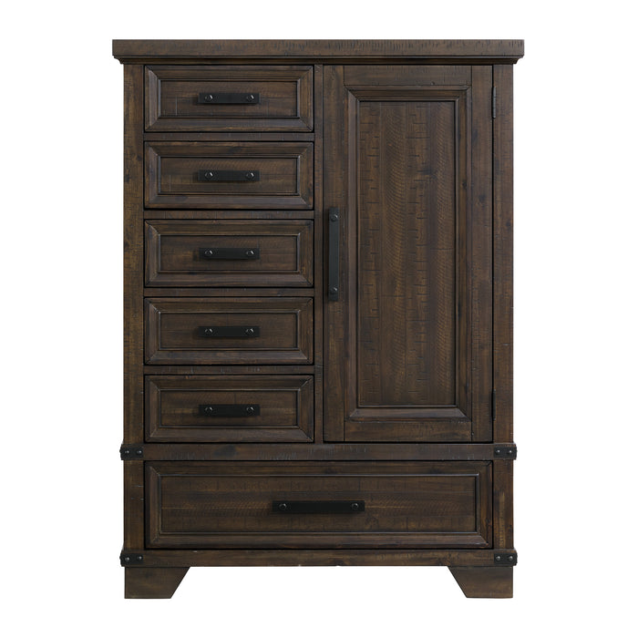 Colorado City 6-Drawer Door Chest in Charcoal - Jack’s Furniture and More (Laredo, TX)