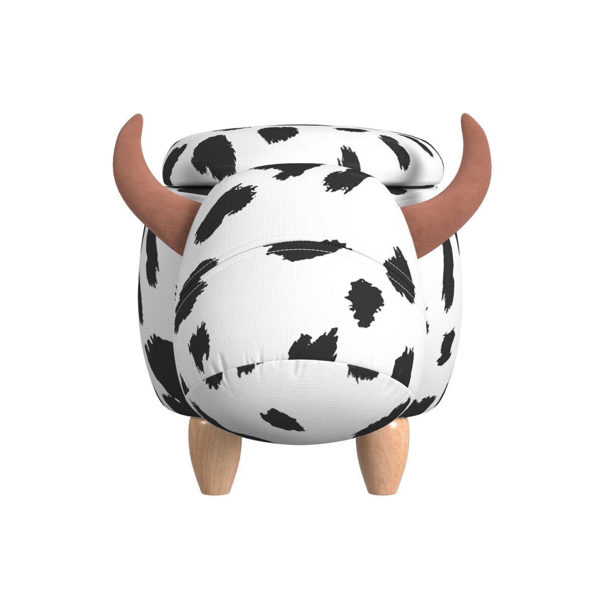 Cow Storage Stool in White and Black - Jack’s Furniture and More (Laredo, TX)