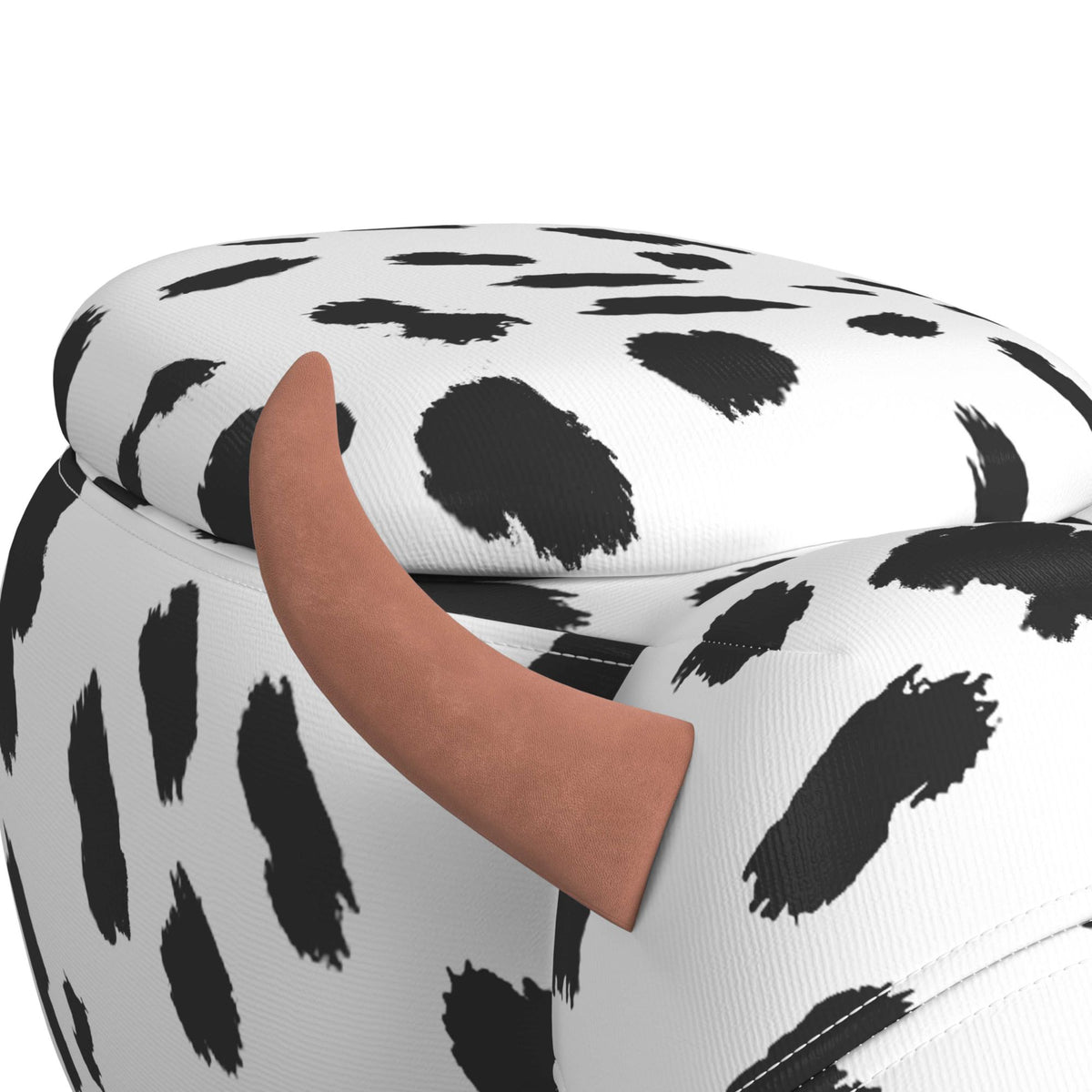 Cow Storage Stool in White and Black - Jack’s Furniture and More (Laredo, TX)
