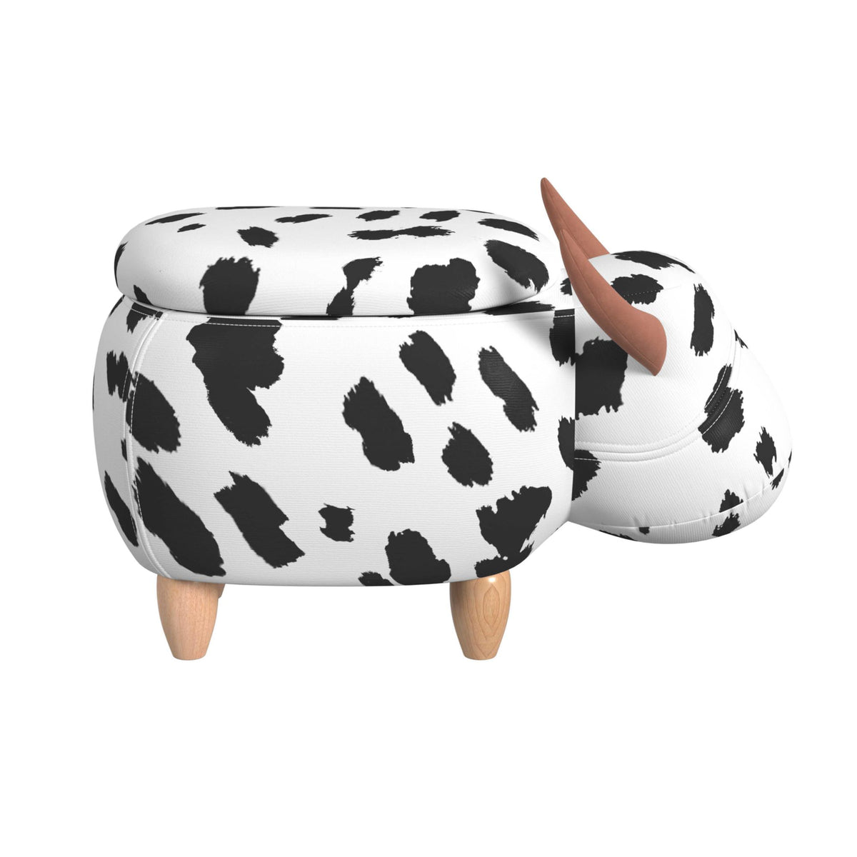 Cow Storage Stool in White and Black - Jack’s Furniture and More (Laredo, TX)