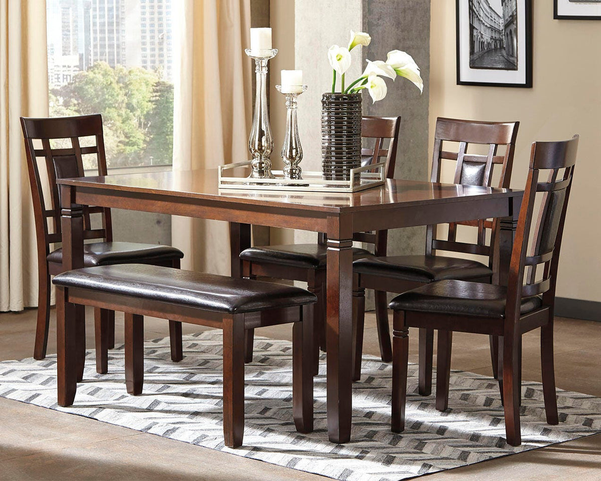 Bennox Dining Table and Chairs with Bench (Set of 6) - Jack’s Furniture and More (Laredo, TX)