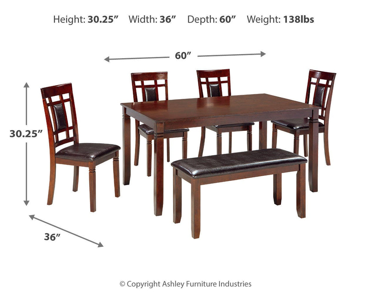 Bennox Dining Table and Chairs with Bench (Set of 6) - Jack’s Furniture and More (Laredo, TX)