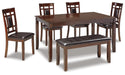 Bennox Dining Table and Chairs with Bench (Set of 6) - Jack’s Furniture and More (Laredo, TX)