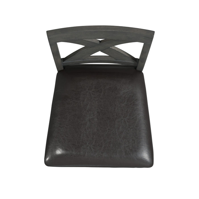 Alex Counter Side Chair W/Black PU Grey (2 Per Pack) - Jack’s Furniture and More (Laredo, TX)