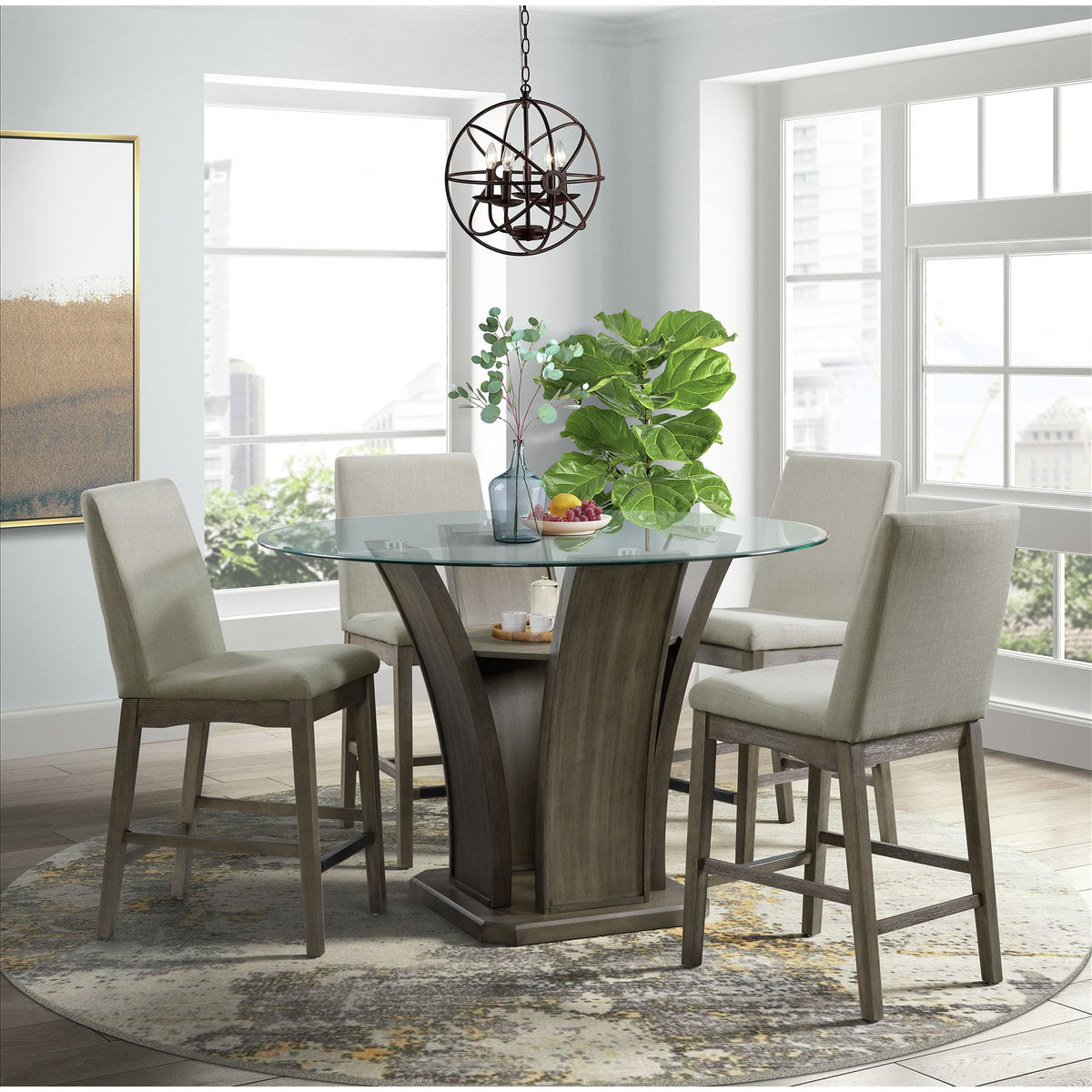 Dapper Grey Round Counter Table - Jack’s Furniture and More (Laredo, TX)