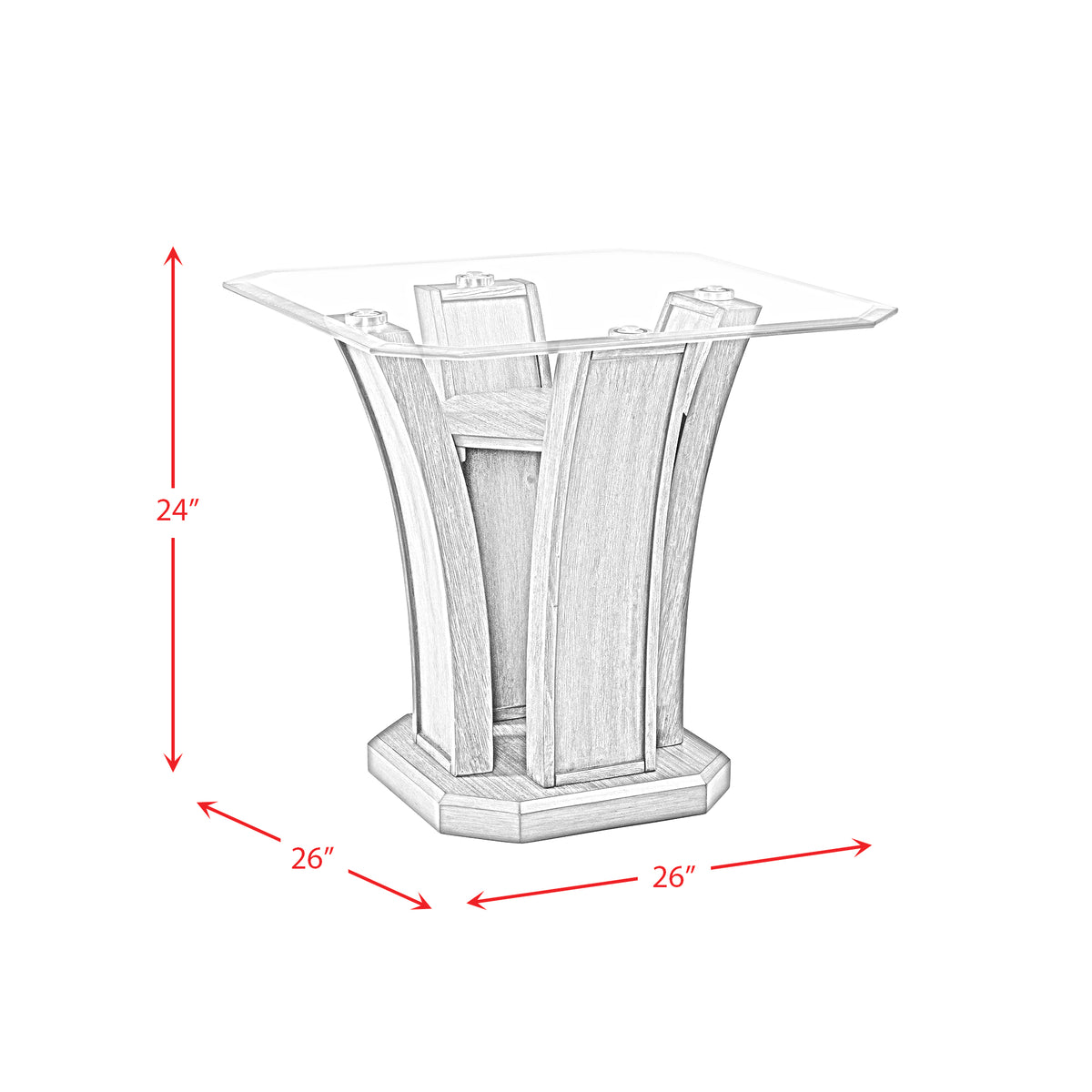 Dapper Square End Table Grey